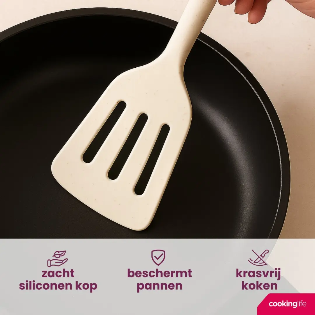 Cookinglife Spatelset 4-delig - Houten handvatten - Beige