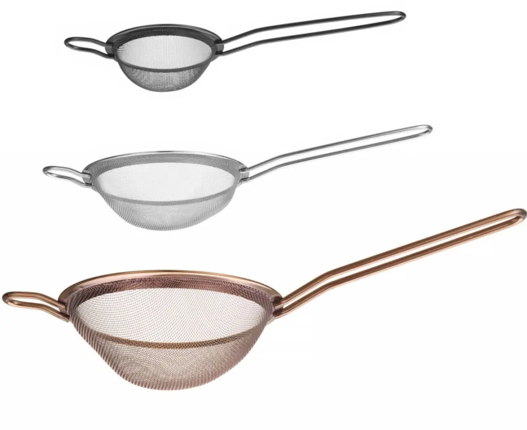 HENDI Zeef Set 3-delig 7,4cm - 635612 - Zwart/Zilver/Koper