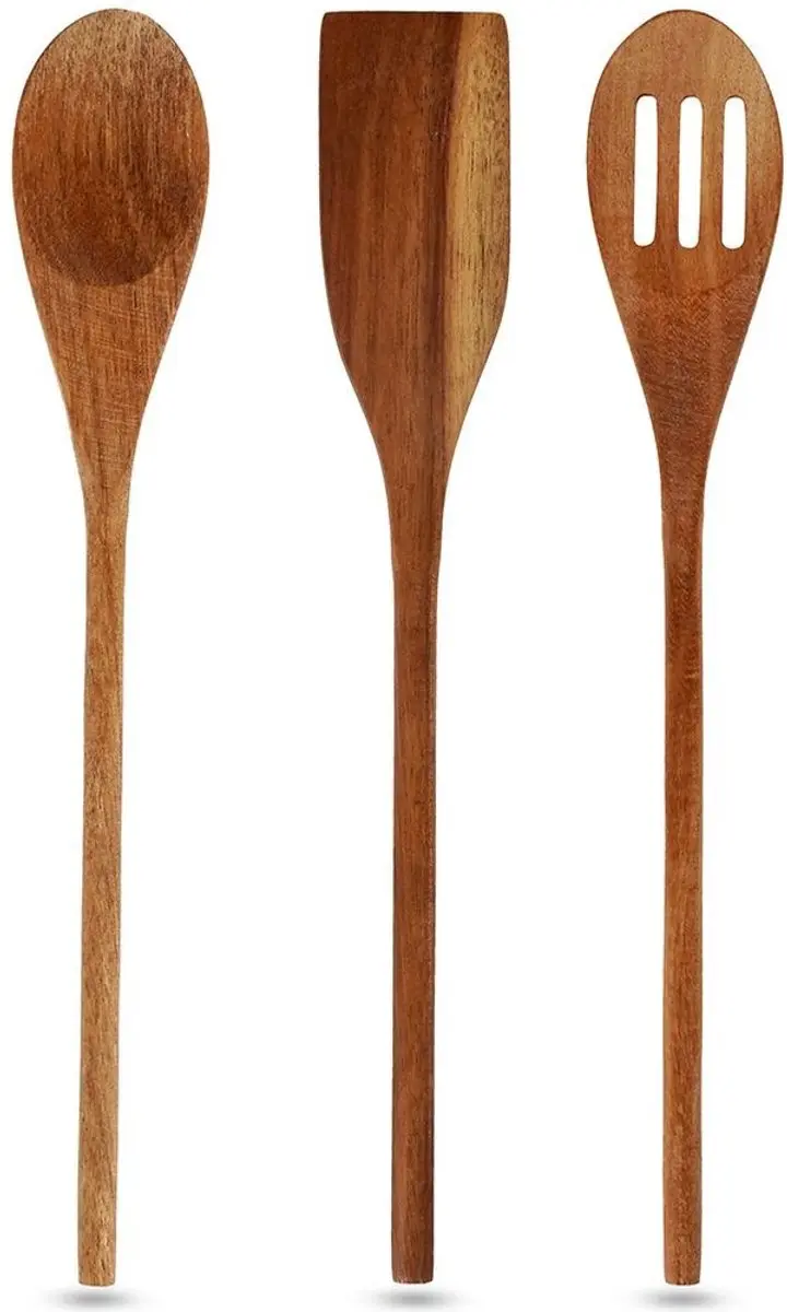Excellent Houseware Acaciahout Keukengereedschapset 3-delig