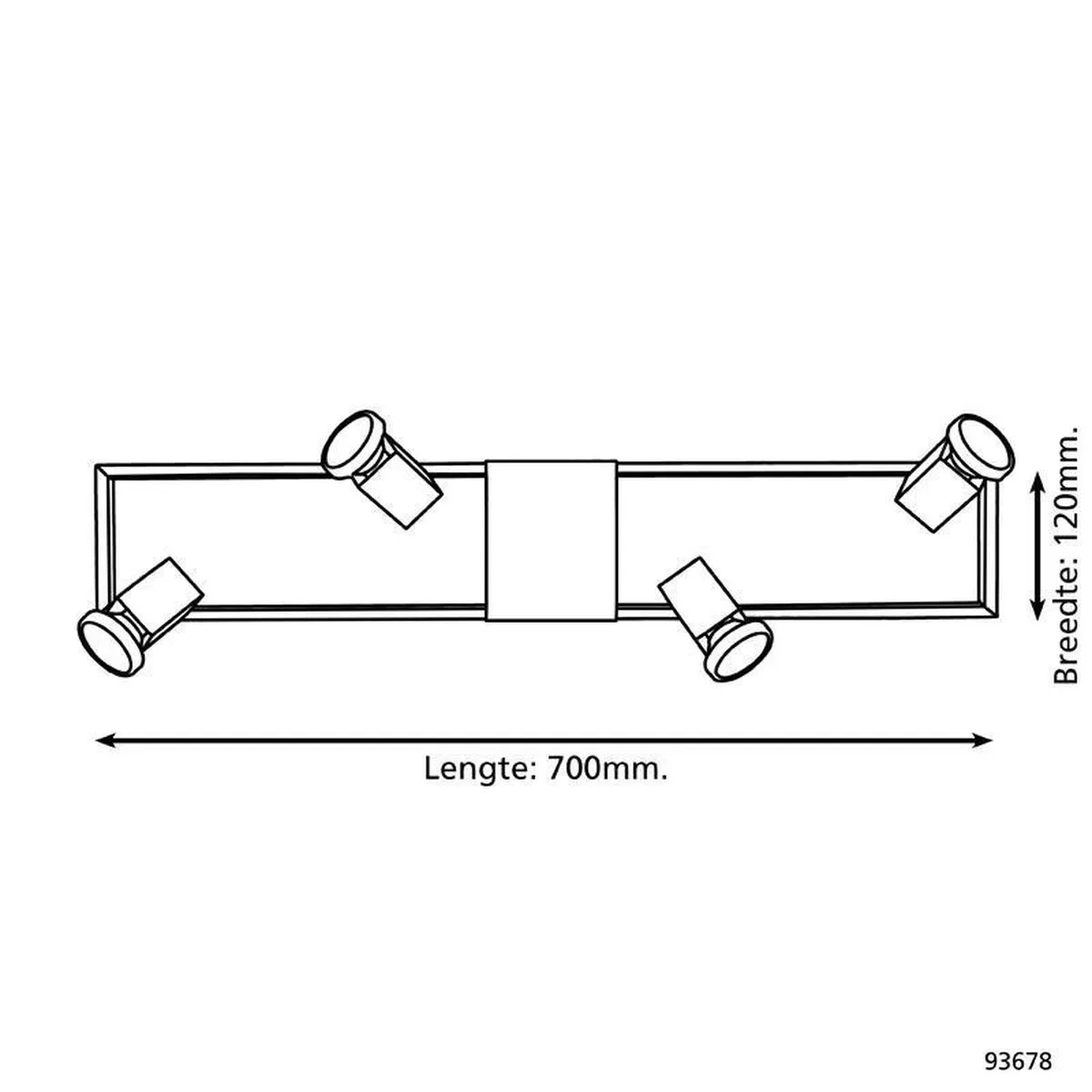 Eglo Zeraco Spot 4 Lichts - 70cm - Nikkel-Mat