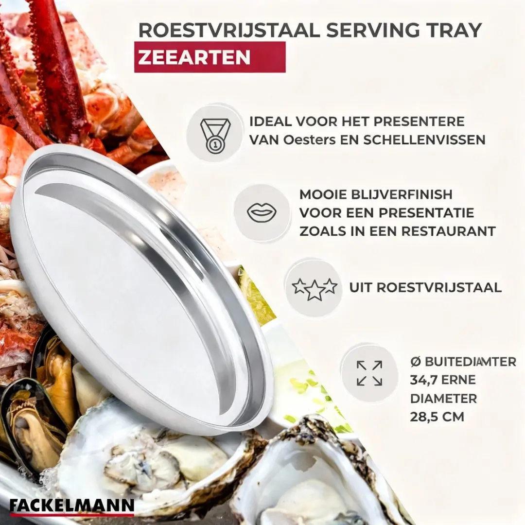 Fackelmann Culinaire Specialiteiten Zeevruchtenschaal 35cm - 200ml - Grijs