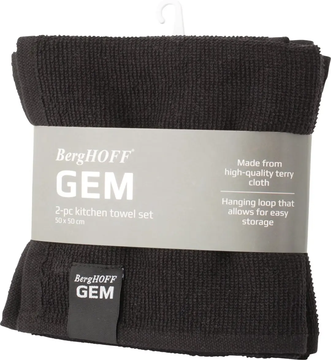 BergHOFF Gem Theedoeken - 2-delige set Zwart