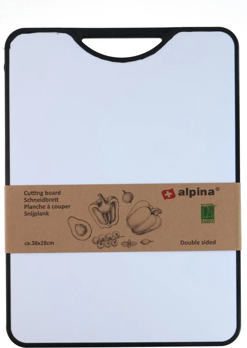 Alpina Dubbelzijdige Snijplank Bamboe/Kunststof 38x28cm