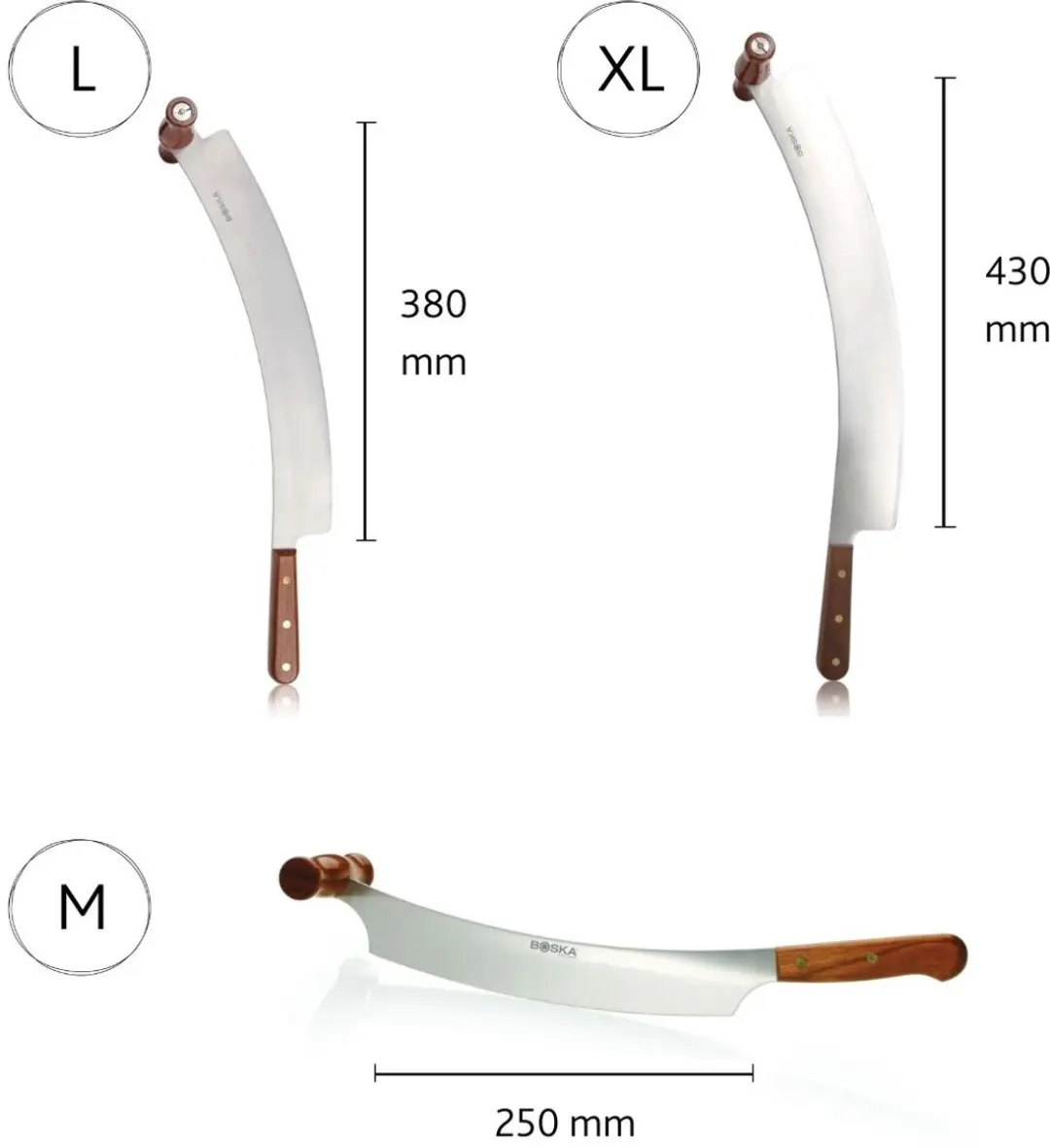 Boska Hollands Kaasmes Professioneel Houten Heft M - 250mm - Bruin