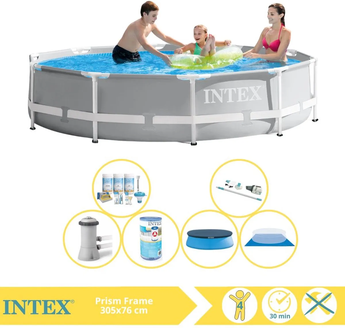 Intex Prism Frame 26712GN Opzetzwembad 366x76cm