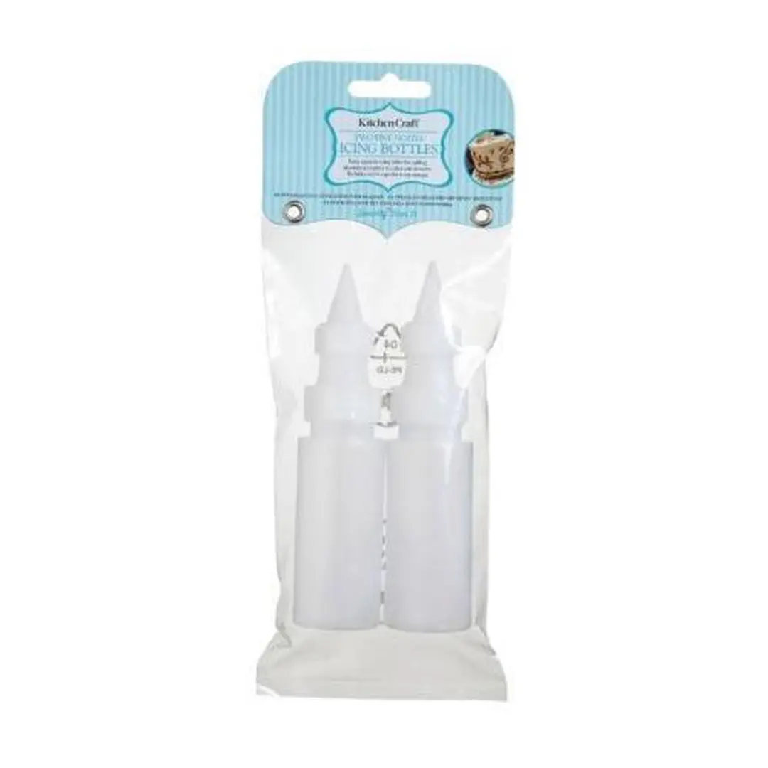 KitchenCraft Icing Flesjes Set - 2 Stuks Wit