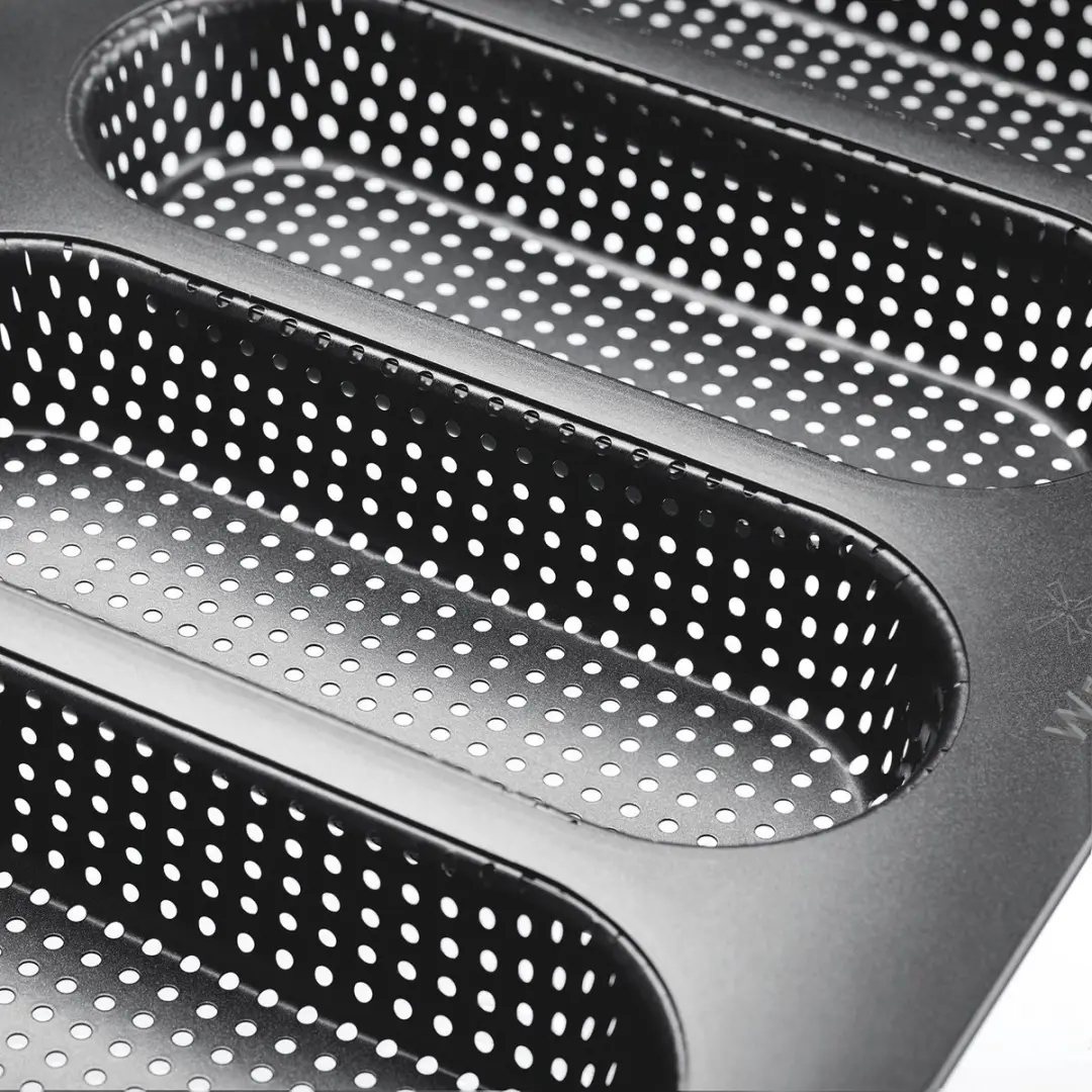 Westmark Baguettebakvorm 17cm - 4 Stuks - Antraciet