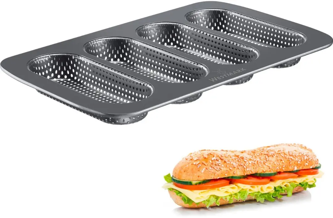 Westmark Baguettebakvorm 17cm - 4 Stuks - Antraciet - afbeelding 6 van 6