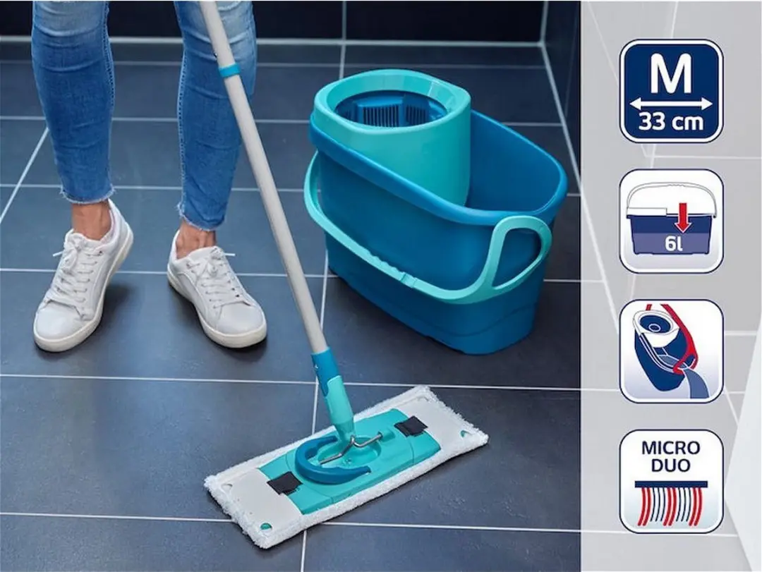 Leifheit M 33cm Vloerwisser Klittenband - Turquise