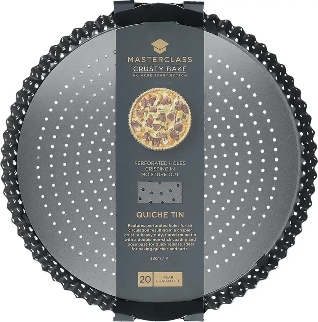 MasterClass Crusty Bake Quichevorm 28cm - Koolstofstaal Zwart
