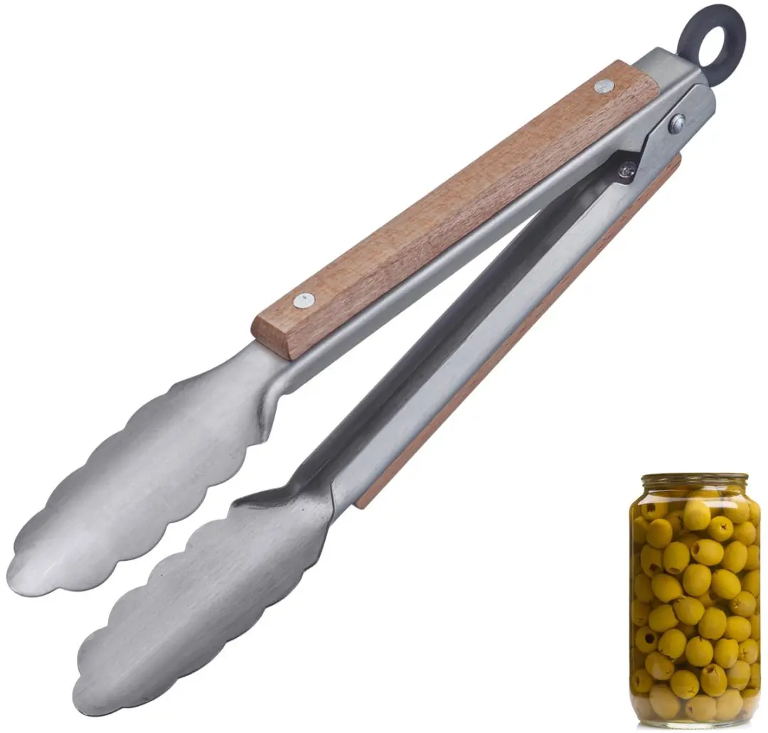 Westmark Classic Wood Mini Barbecuetang - 27cm - Zilver/Bruin