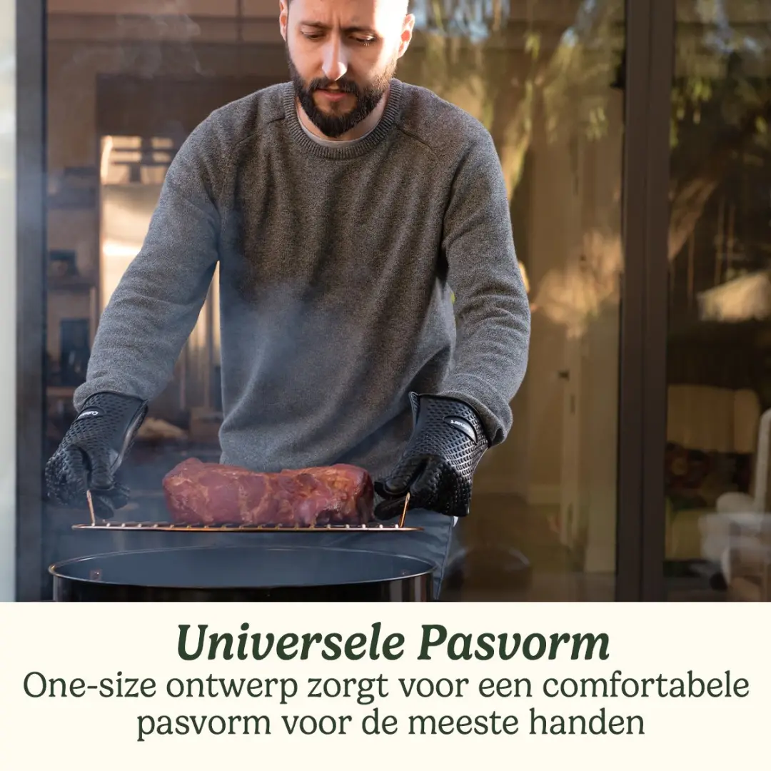 Cuisinart BBQ Handschoenen - Hittebestendig Siliconen - 2 Stuks - Zwart