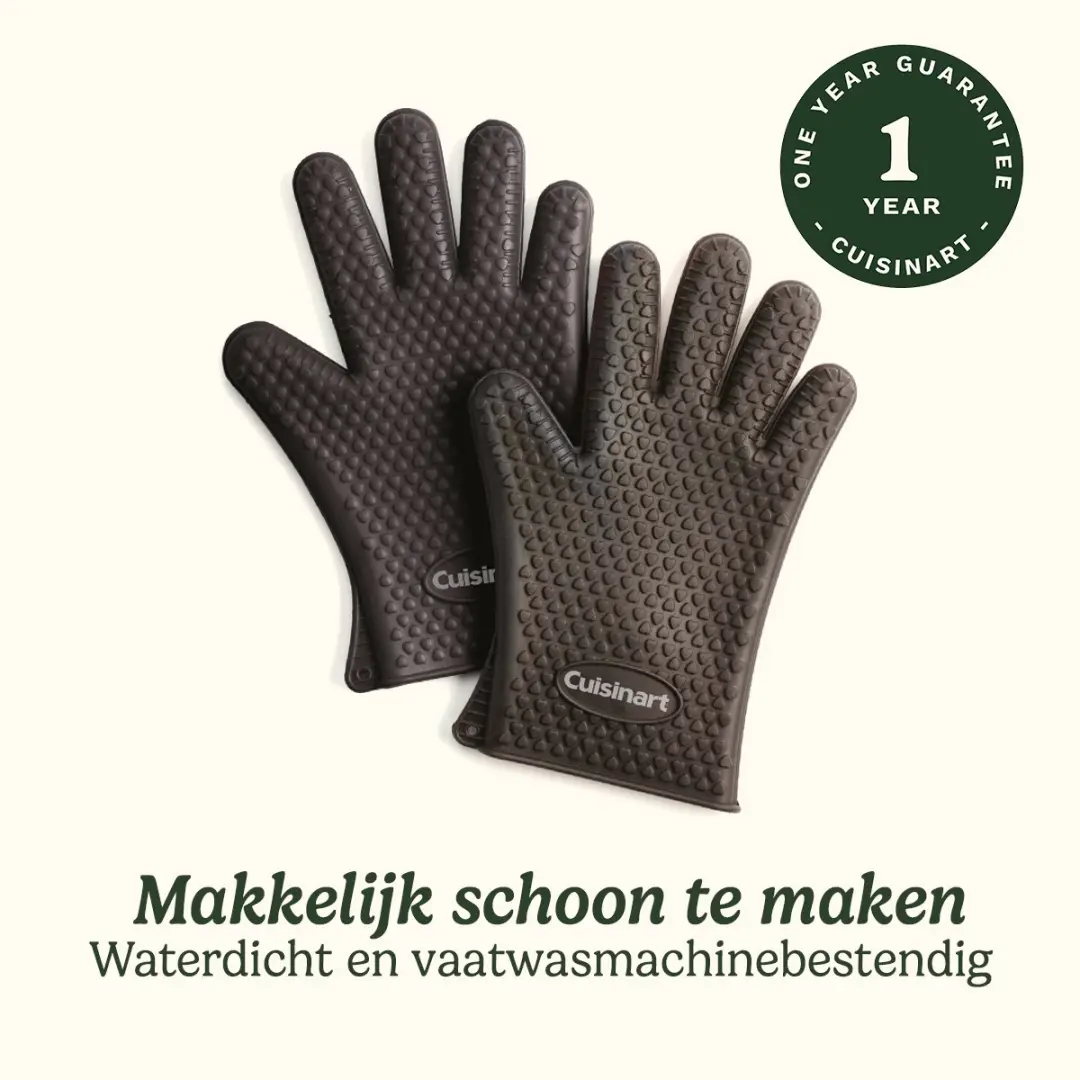 Cuisinart BBQ Handschoenen - Hittebestendig Siliconen - 2 Stuks - Zwart