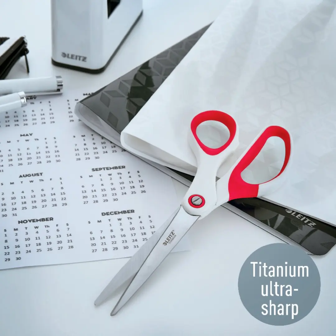 Leitz WOW Titanium Roestvrijstalen Schaar - Rood