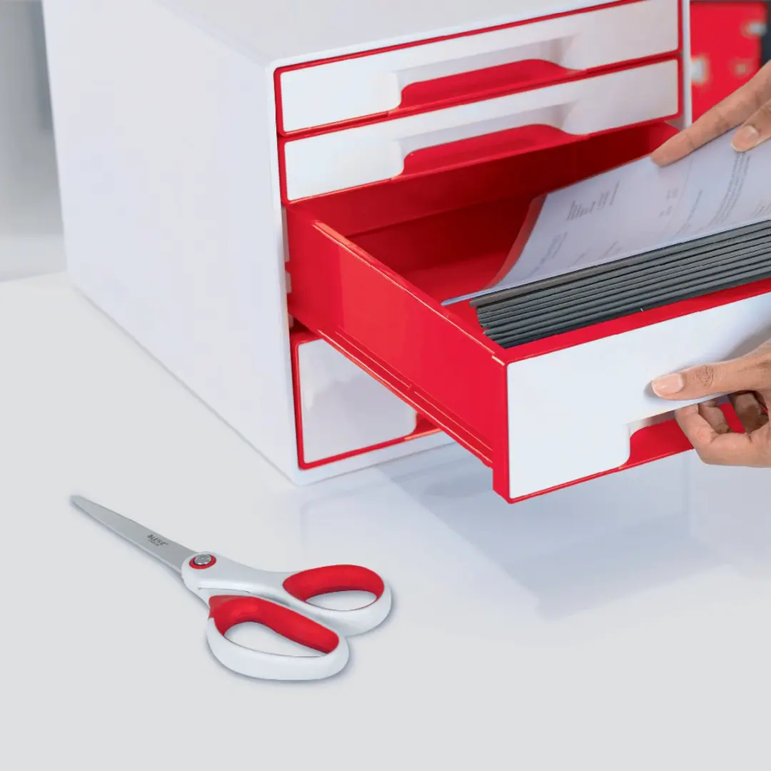 Leitz WOW Titanium Roestvrijstalen Schaar - Rood