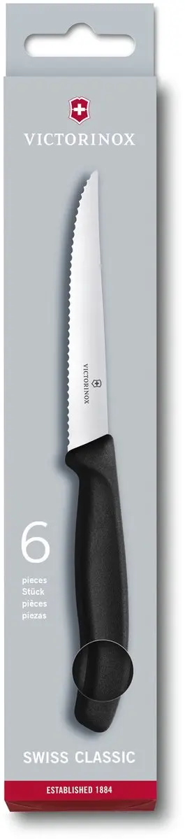 Victorinox Swiss Classic Steakmessenset 6-delig - Zwart - afbeelding 6 van 6