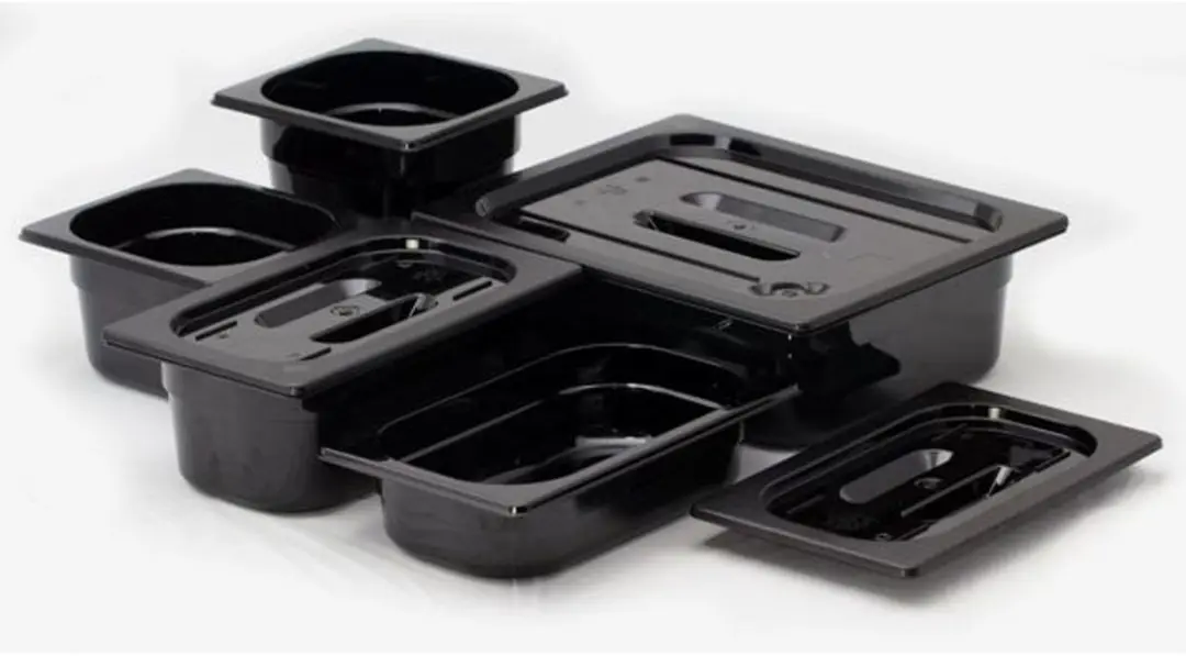 HENDI GN Container 4L - Zwart - 325x265x65mm