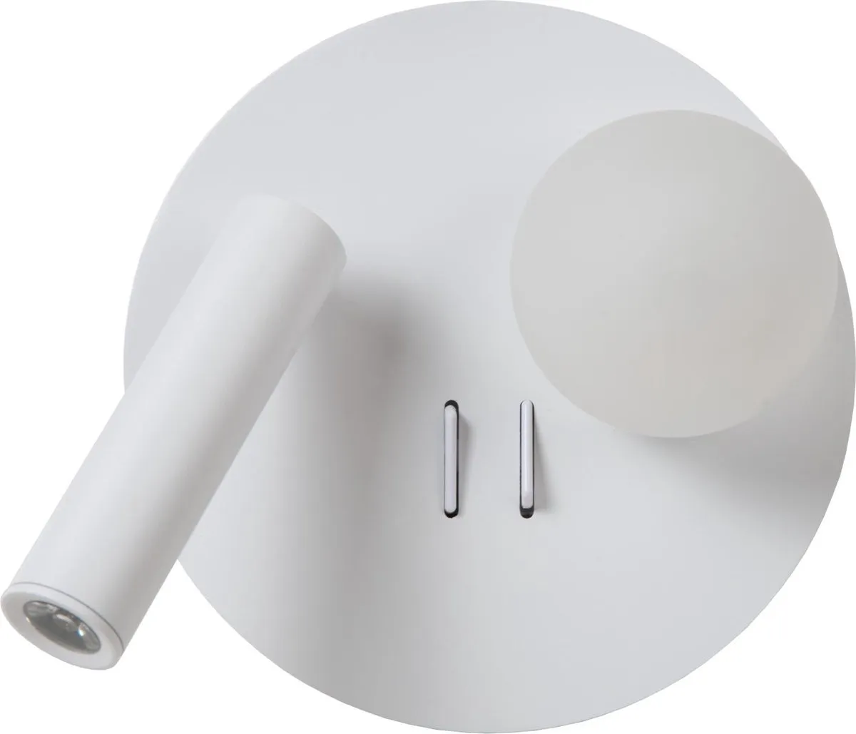 Lucide Matiz Bedlamp/Wandlamp Ø16,5cm - 3000K - USB Oplaadpunt - Wit