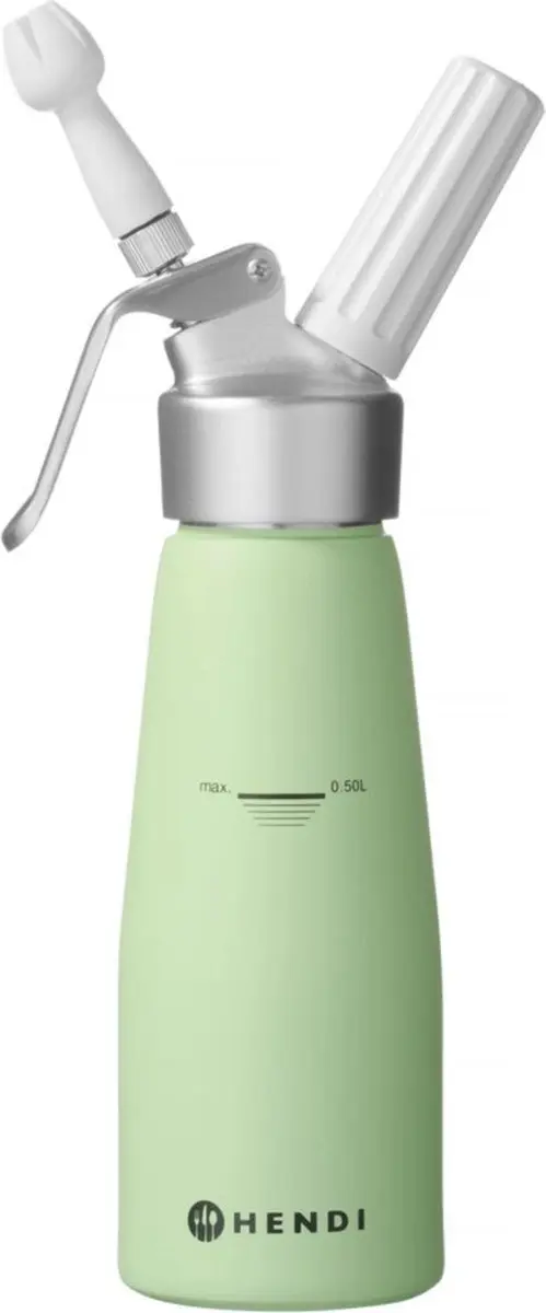 Hendi Slagroomapparaat 0,5L Pastelgroen - 3 Mondstukken
