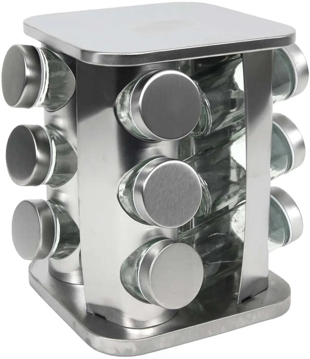 Cookinglife Kruidenrek RVS Draaibaar 12-delig - Zilver