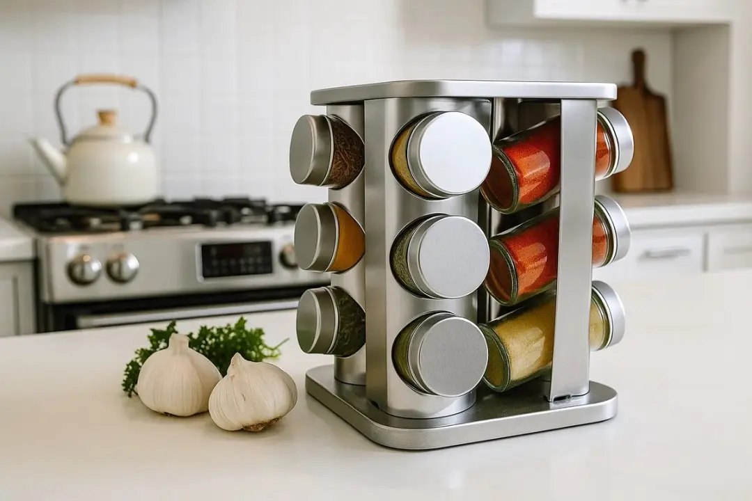 Cookinglife Kruidenrek RVS Draaibaar 12-delig - Zilver