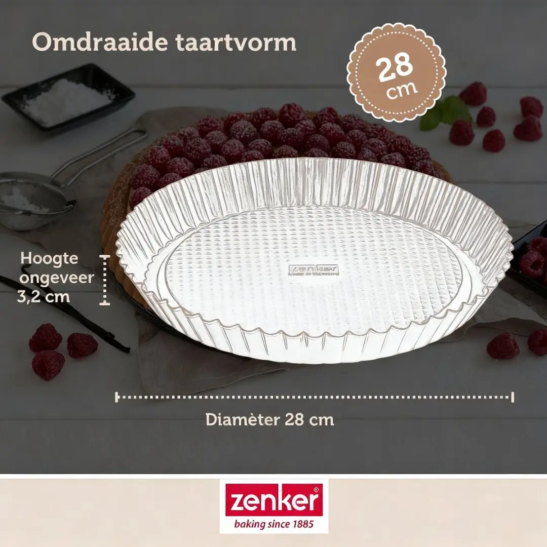Zenker Omgekeerde Taartvorm 28cm - Zwart