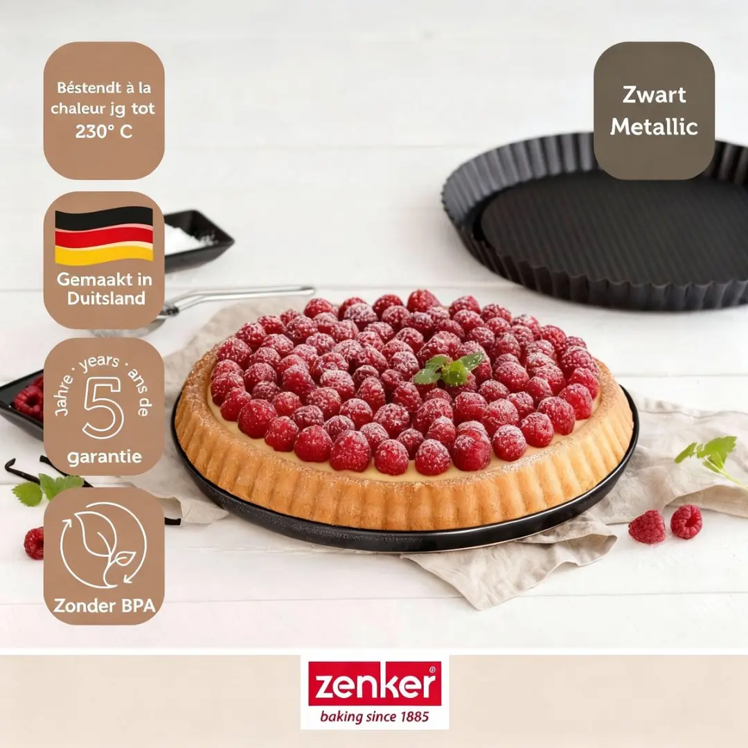 Zenker Omgekeerde Taartvorm 28cm - Zwart