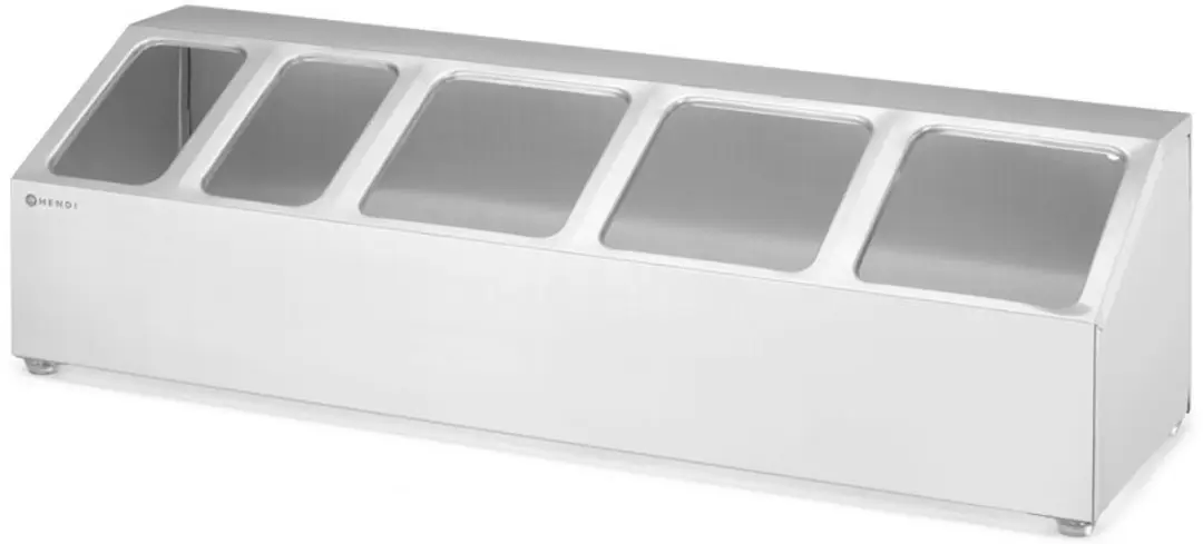 HENDI Gastronormhouder 5 Compartimenten RVS 74,5x24,5x21,5cm