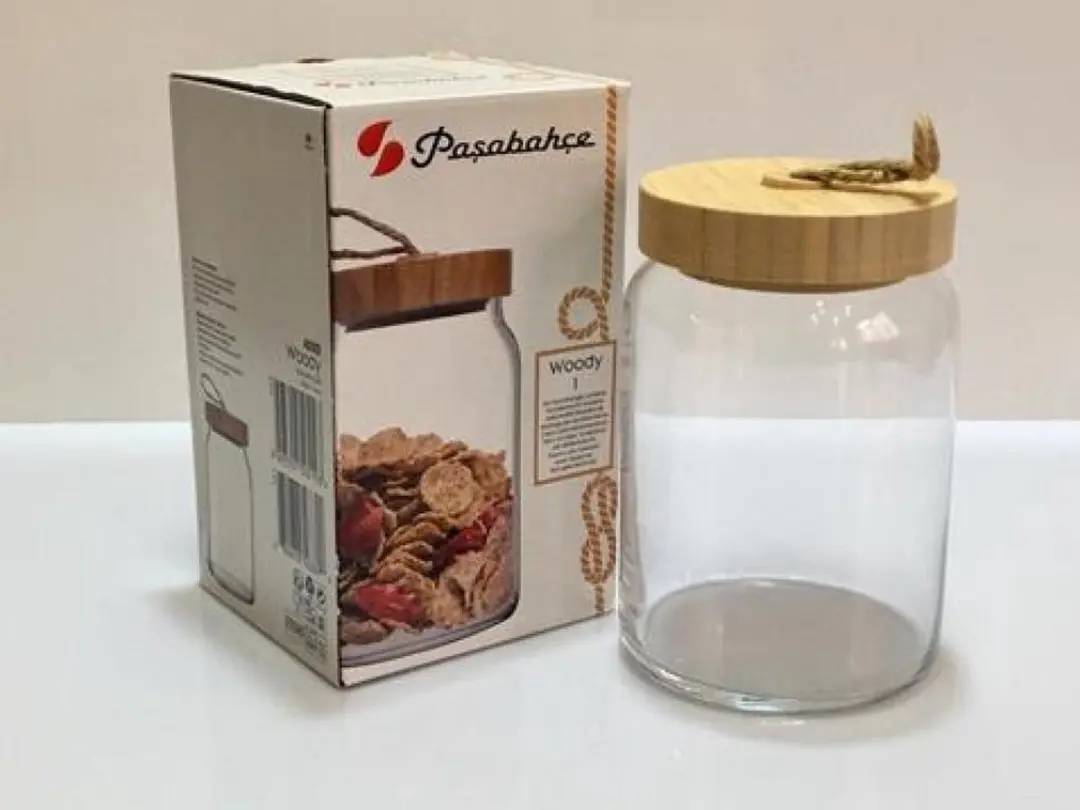 Pasabahce Woody Voorraadpot 860ml - Bamboe Deksel
