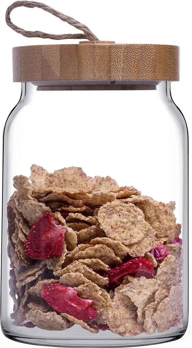Pasabahce Woody Voorraadpot 860ml - Bamboe Deksel