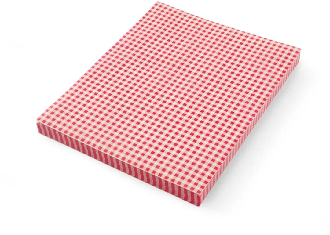 HENDI Vetbestendig Papier Rood-wit Ruit 250x350mm - 500 Vellen