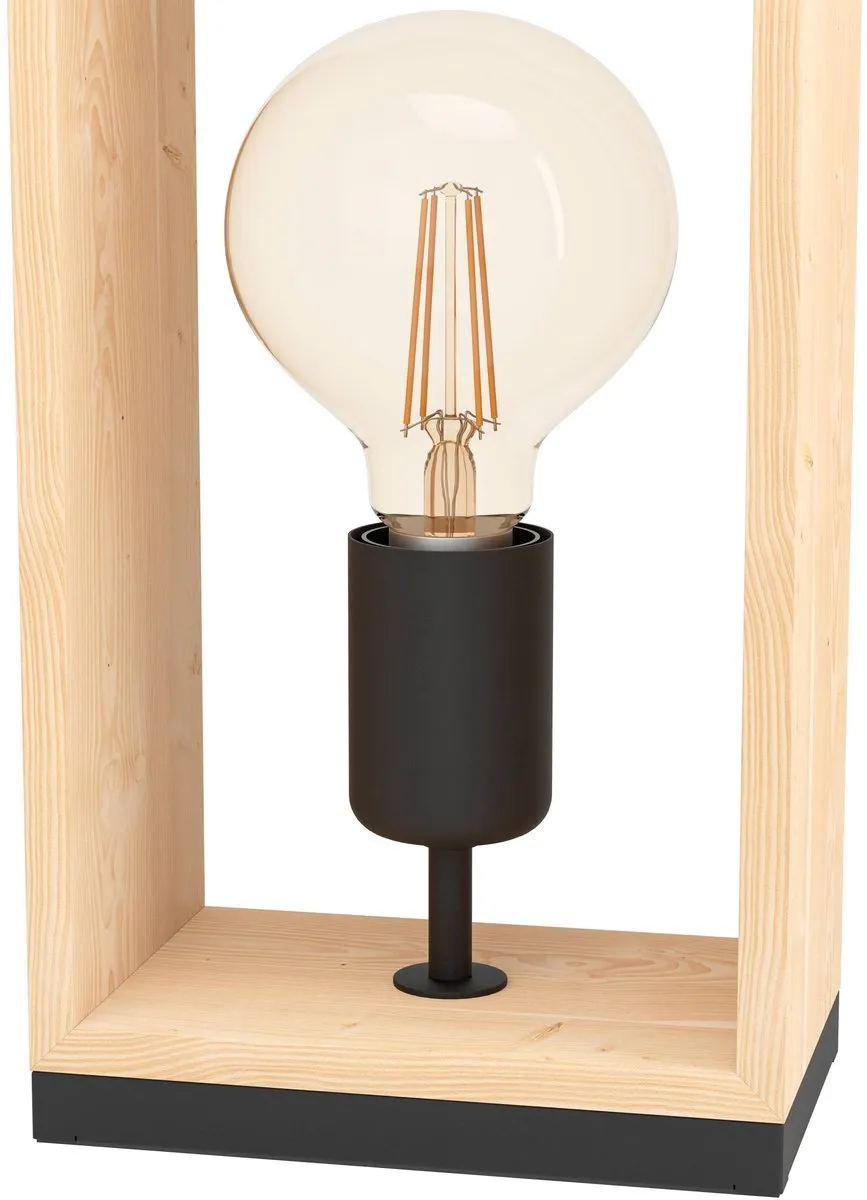 Eglo Famborough Tafellamp E27 - 40cm - Zwart/Hout