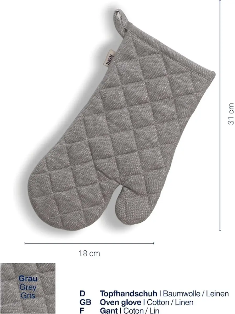 Kela Ovenwanten Grijs - 4 Stuks