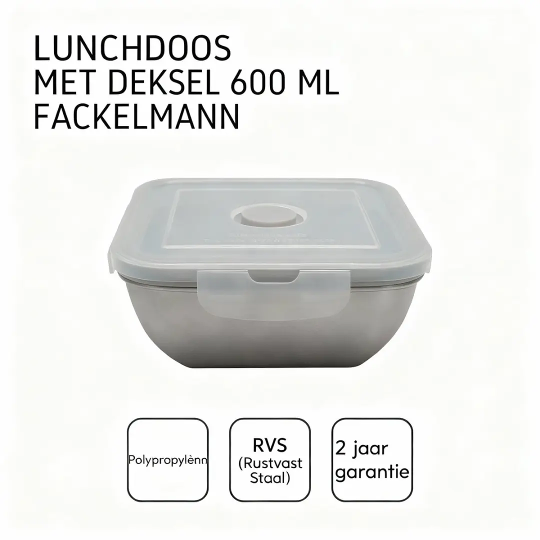 Fackelmann Move Lunchbox 600ml - Roestvrij staal - afbeelding 2 van 5