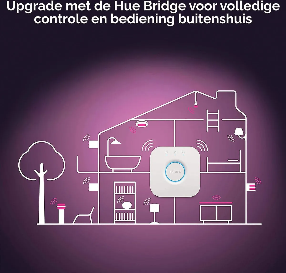Philips Hue Starterspakket GU10 - 4 Spotjes Wit & Kleur - Bridge & Switch - afbeelding 6 van 6