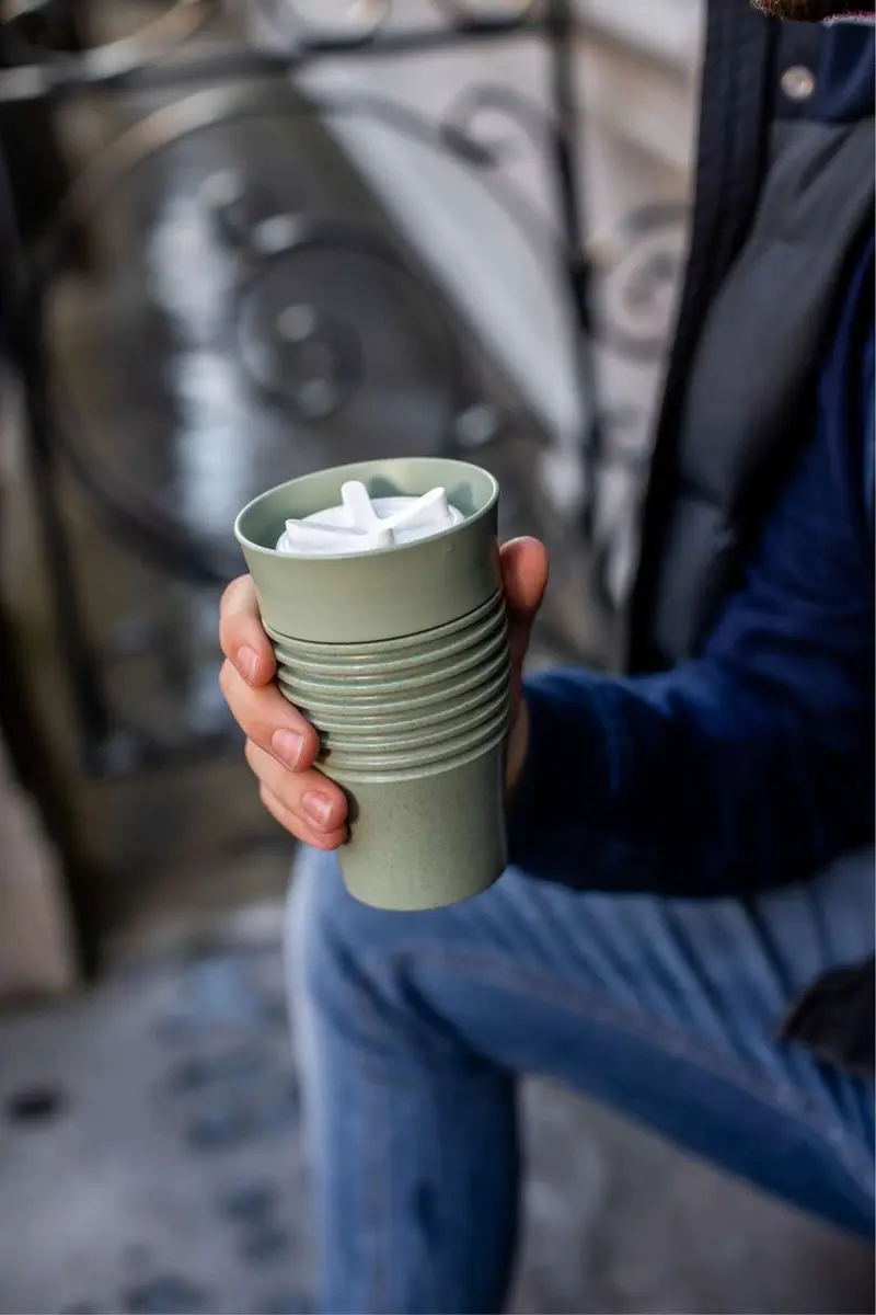 Koziol Safe To Go Thermosbeker 400ml - Organic Groen