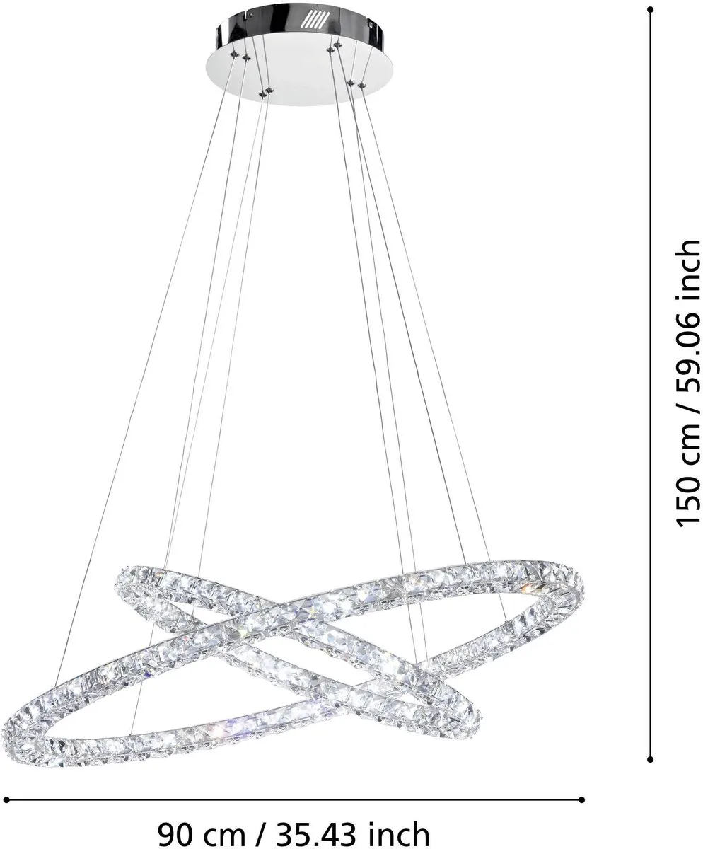 Eglo Toneria Hanglamp LED - 2 Lichtpunten - Chroom