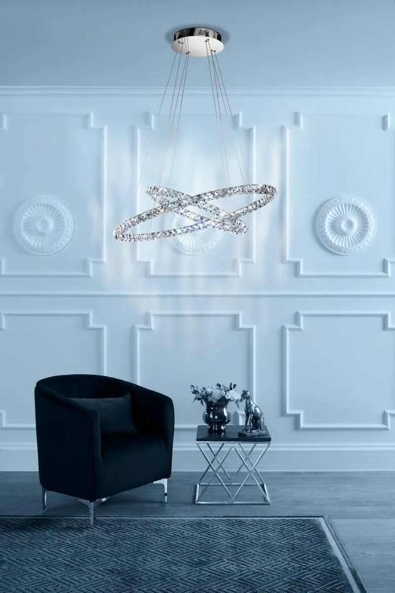 Eglo Toneria Hanglamp LED - 2 Lichtpunten - Chroom