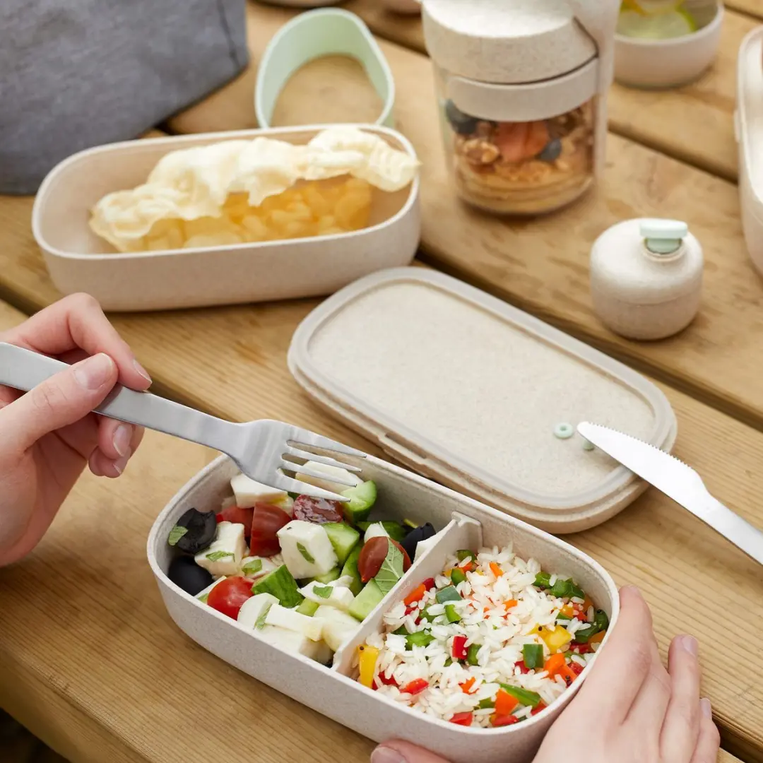 Lékué Lunchbox To Go Organic 1L - 5-delig - Beige