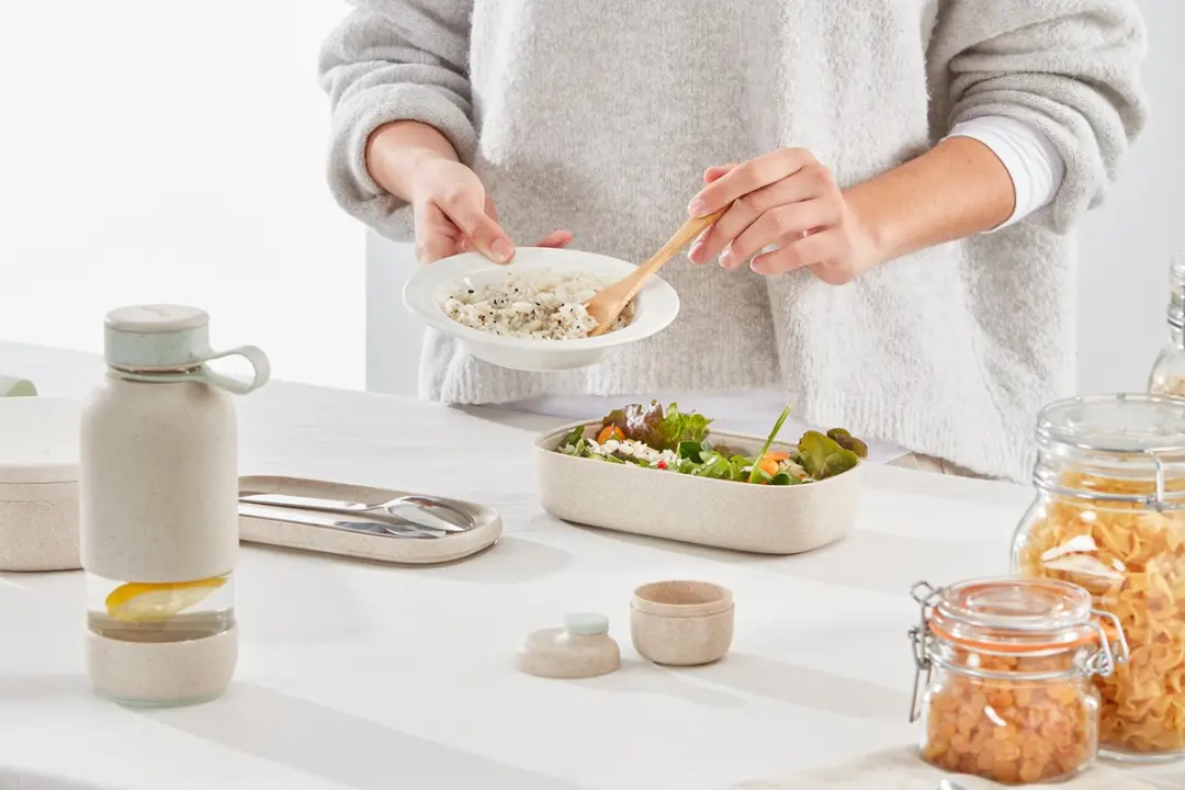 Lékué Lunchbox To Go Organic 1L - 5-delig - Beige