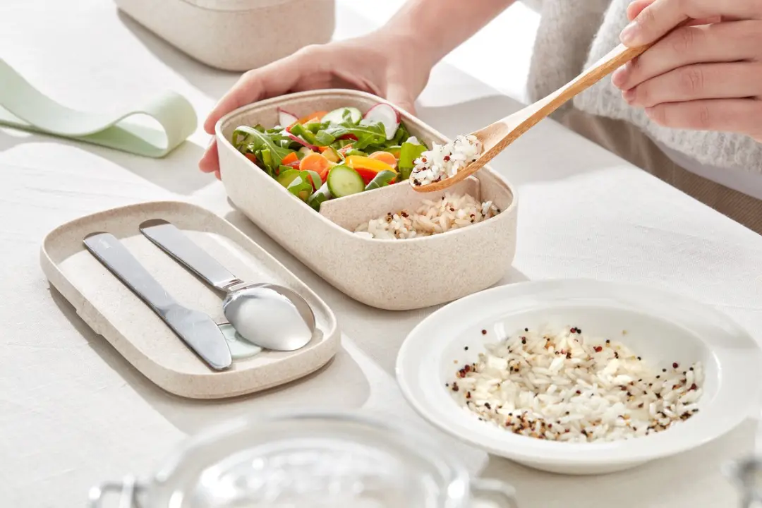 Lékué Lunchbox To Go Organic 1L - 5-delig - Beige