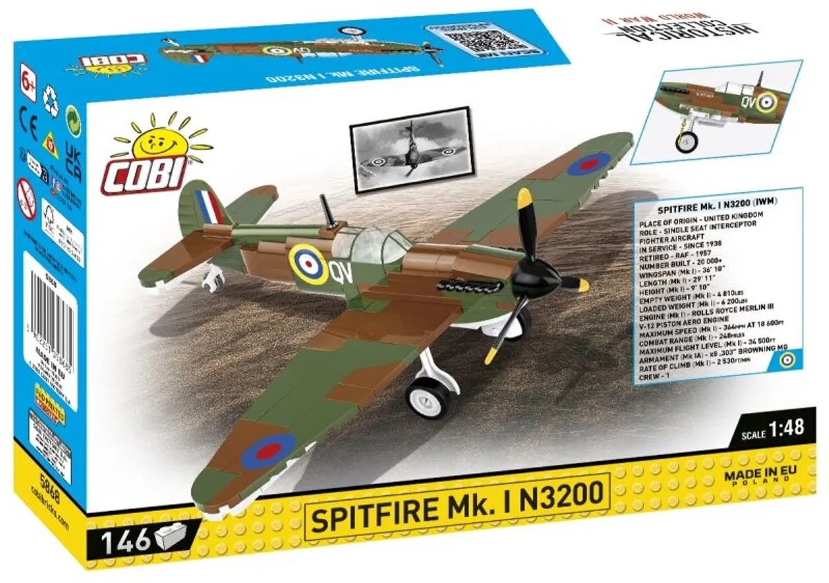 Cobi 5868 Spitfire MK.I - 146 Stukken - Meerkleurig