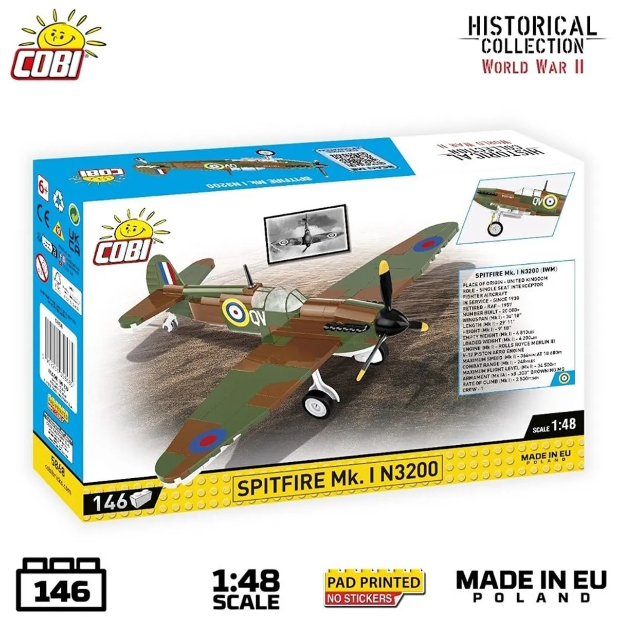 Cobi 5868 Spitfire MK.I - 146 Stukken - Meerkleurig