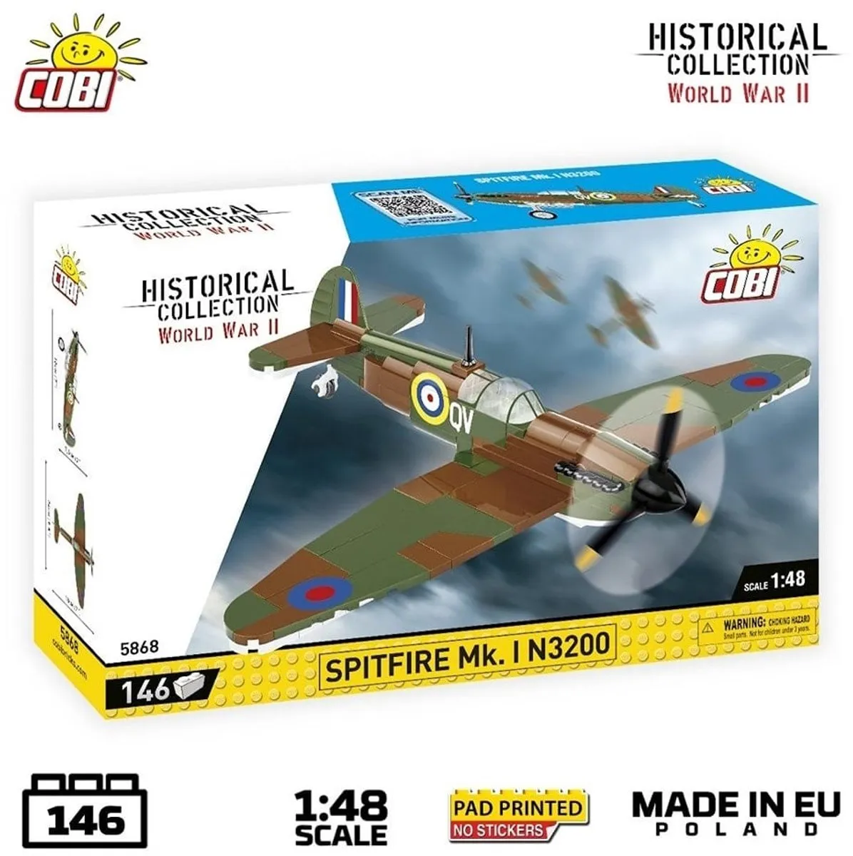 Cobi 5868 Spitfire MK.I - 146 Stukken - Meerkleurig