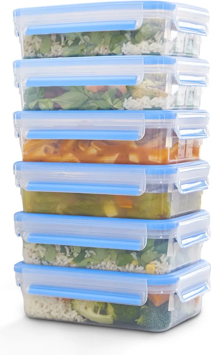 Tefal MasterSeal Fresh N1031951 Mealprepbox - 6x 0,8L - Blauw/Transparant