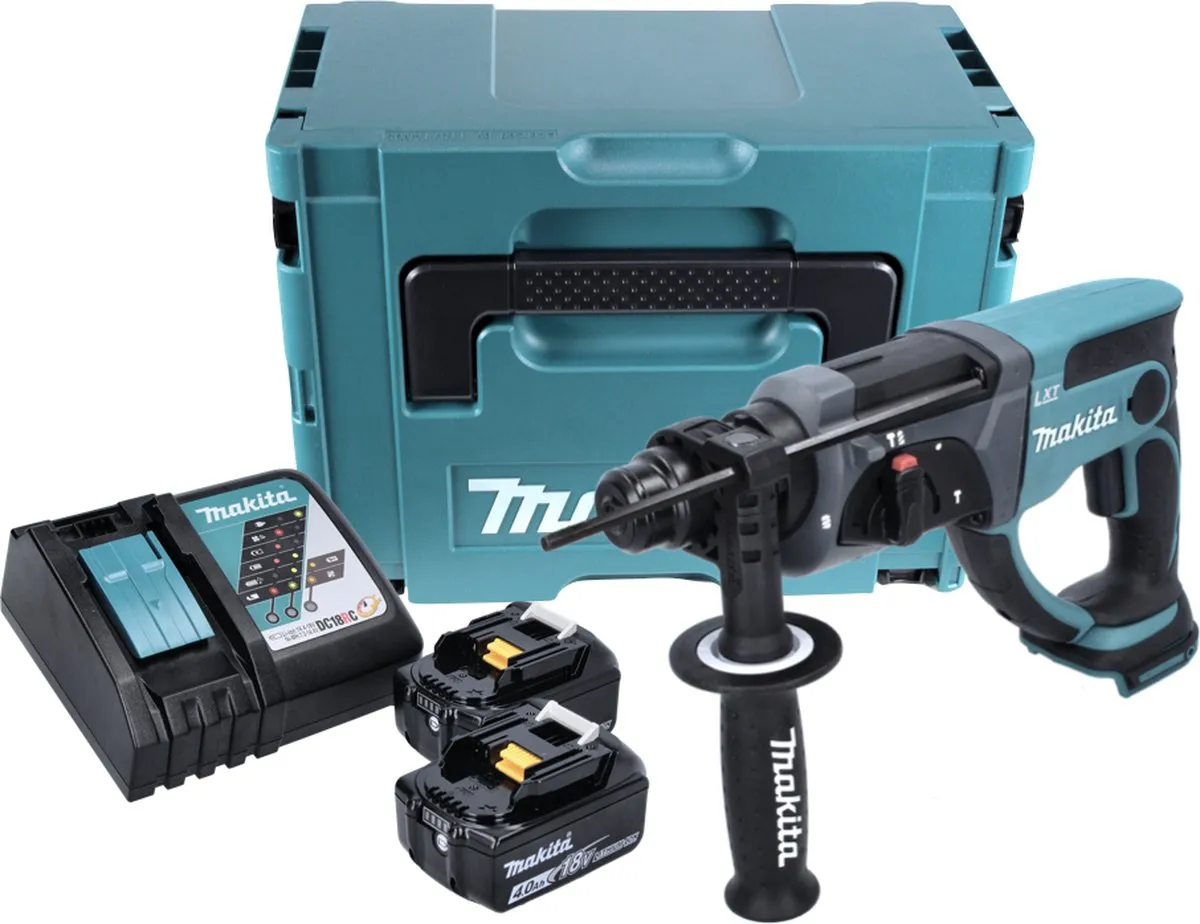 Makita DHR202RMJ SDS-plus Combihamer Set - 2J - 2x 4.0Ah