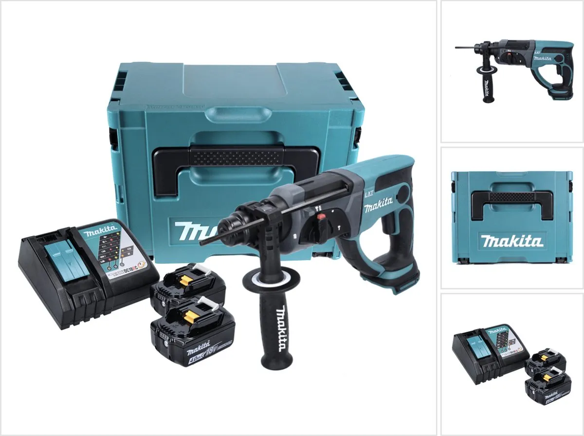 Makita DHR202RMJ SDS-plus Combihamer Set - 2J - 2x 4.0Ah