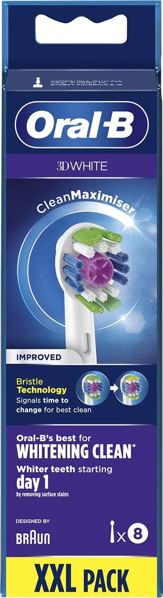 Oral-B 3D White Opzetborstels 8 Stuks - Wit