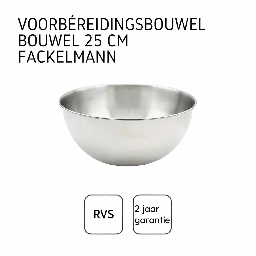 Fackelmann Basic Mixkom 25cm Roestvrij Staal - 0,20L - afbeelding 5 van 5