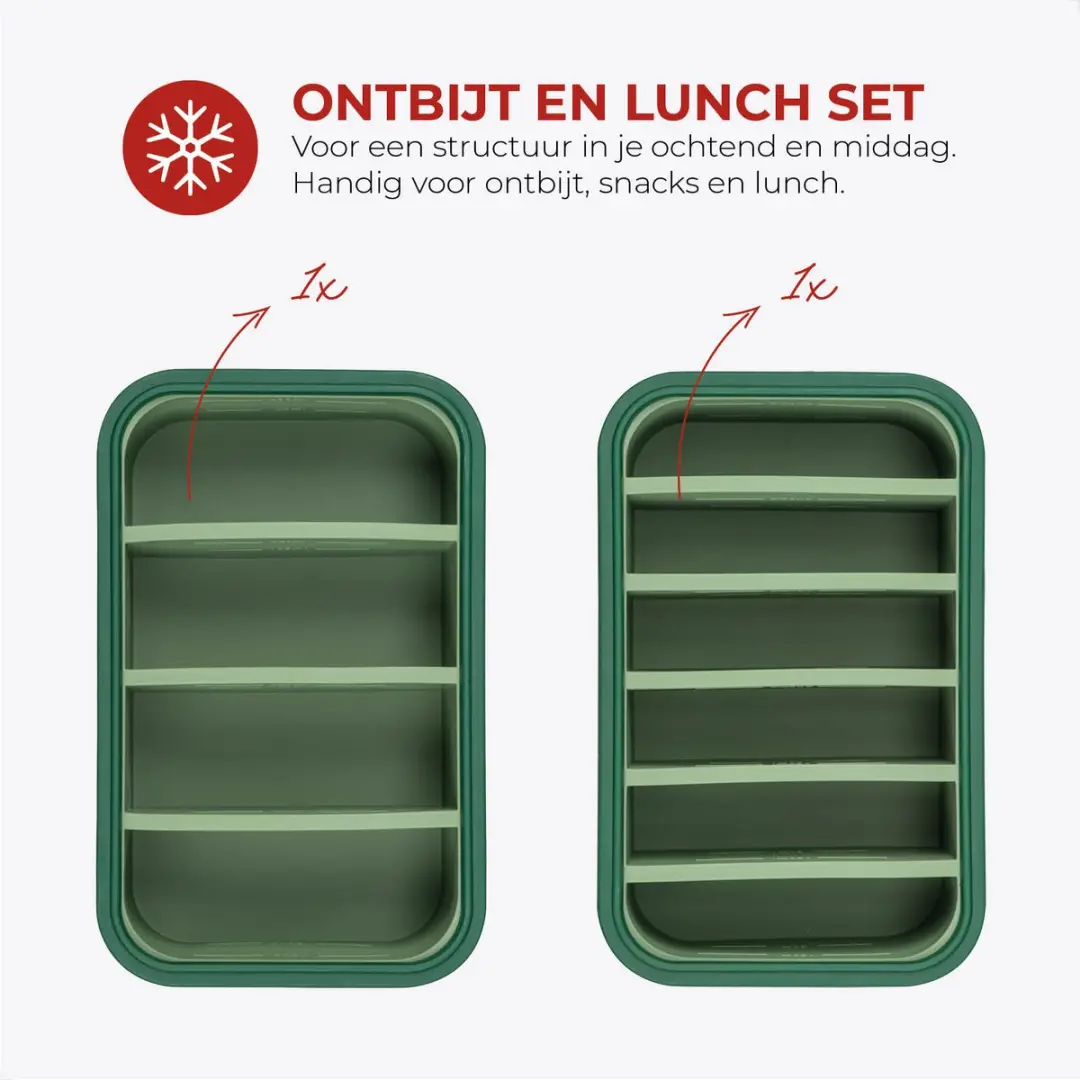 Bourgini Frosti Bits Meal Prep Bakjes - 2 Stuks 4/6 Vakjes - afbeelding 6 van 6